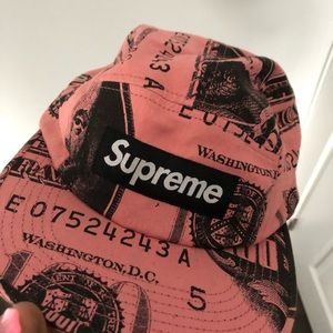 Pink dollar bill supreme hat